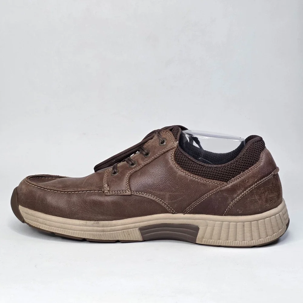 OrthoFeet Leo 428 Men's 12 D Medium Brown Leather Walking Shoes Comfort Casual